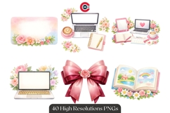 Romantic Blush Floral Planner &amp; Digital Business Clipart Product Image 2