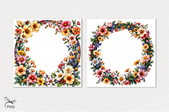 Floral wreath digital paper, background clipart Product Image 2