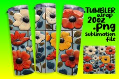 Vibrant Blossom Sublimation Tumbler Wraps - 20oz Product Image 1