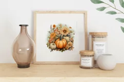 Watercolor Pumpkins PNG, Watercolor Pumpkins Sublimation PNG Product Image 2