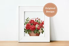 Red Rose Clipart, Valentine's Day Clipart, Red Roses PNG Product Image 2