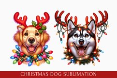 Cute Christmas Dog clipart, Dog Sublimation Product Image 1