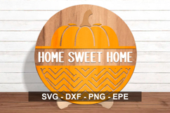 Home Sweet Home Fall Round Sign SVG Product Image 2