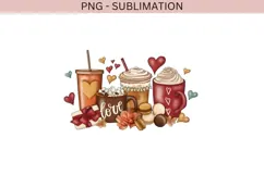 Vintage coffee cups png design for T-shirts Product Image 2