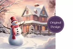 Christmas Tumbler Wrap Design, Cute Snowman Tumbler Template Product Image 2