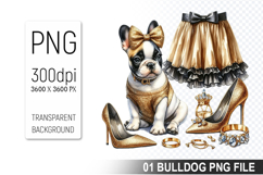 Watercolor Cute Bulldog Clipart PNG Bundle, Bulldog Art Product Image 3