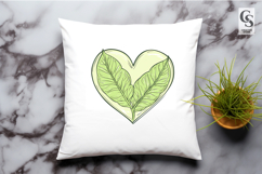 Green Leaf Heart Botanical Clipart Sublimation PNG Product Image 3