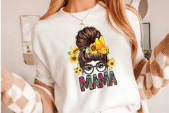Mama Messy Bun PNG sublimation | Mother's Day PNG T-Shirt Product Image 10