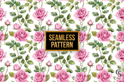 Pink Garden Roses Digital Paper Product Image 2