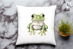 Cute Baby Frog Watercolor Clipart Sublimation PNG Product Image 3