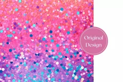 Confetti Pink Tumbler Wrap Design, Ombre Tumbler Sublimation Product Image 2