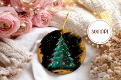 Black Christmas Ornament PNG, Christmas Tree Ornament Product Image 2