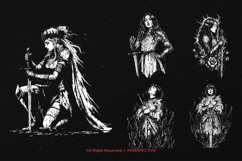 10 Bundle Dark Art Women Soldier Knight Warrior Fight Girl Product Image 3