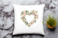 Blush Rose Heart Wreath Clipart Sublimation PNG Product Image 3