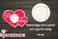 Valentine heart candy dome paper craft svg, holder ornament Product Image 3
