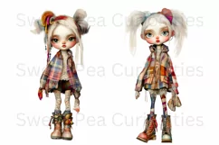 Steampunk, Girls, Ephemera, PNG, watercolor, Clipart Product Image 2