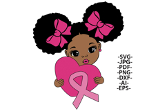 Afro Girl Breast Cancer Awareness Design for Shirts, Crafts Product Image 2