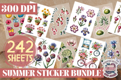 Summer sticker Sheet Bundle 242 Sheets Flowers Summer Beach Product Image 2