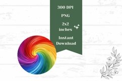 Colorful Round Earrings, Rainbow Swirl Earring Sublimation Product Image 2