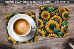 Flowers Coaster Sublimation, Spring Coaster PNG Design Product Image 1