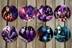 Girl in purple | car coaster &amp; key chain sublimation designs Product Image 2