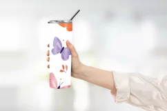 Butterfly pattern tumbler wrap sublimation design Product Image 2