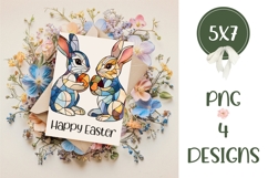 Easter Greeting Card, Stained Glass Easter Bunny Cards Product Image 2