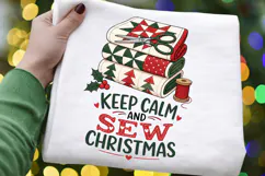 Quilting Christmas PNG, Keep Calm And Sew Christmas PNG Product Image 4