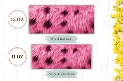 Pink Leopard Print Mug Template, Pink Fur Mug Sublimation Product Image 2