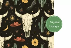 Western Cow Skull Tumbler Design, Skull Sublimation Tumbler Product Image 2