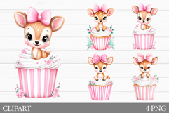 Cute Deer Clipart. Deer Christmas Sublimation Product Image 1