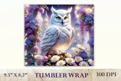 Sublimation Tumbler Wrap 3D White Owl / Png file Product Image 2