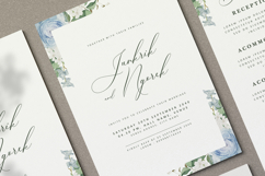minimalist wedding card invitation set with roses flower Product Image 2
