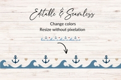 Seamless Nautical Anchor And Heart Border SVG Product Image 2