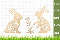 Spring Bunny SVG Design|Easter Laser cut, Cricut, Silhouette Product Image 2
