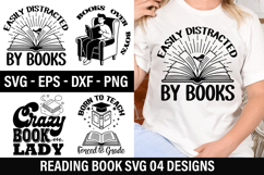 Reading Books SVG Design - Easily distracted by books Product Image 1