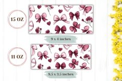 Cartoon Bows Mug Wrap Design, Flowers Mug Template Product Image 2