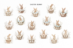 Watercolor Easter Bunny clipart Product Image 2