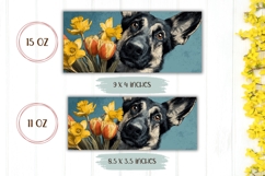 German Shepherd Mug Design, Flowers Mug Template Product Image 2
