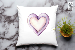 Watercolor Pastel Heart Clipart Sublimation PNG Product Image 2