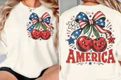 Patriotic Cherry Front Back PNG, Front Back Americana Cherry Product Image 2