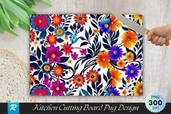 Three Colors Bright Floral Cutting Board Sublimation Design Product Image 1