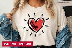 Cute Scribble Heart Radiant SVG PNG Product Image 1