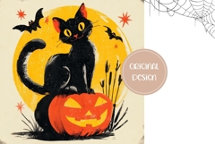 Halloween Pumpkin Backgrounds, Cartoon Halloween Cat PNG Product Image 2