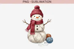 Yarn snowman png design for T-shirts Product Image 2