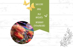 Pink Roses Round Earrings PNG, Floral Round Earrings Design Product Image 2