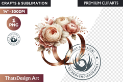 Romantic floral arrangements Clipart PNG, wedding flowers Product Image 1