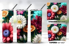 Colorful Flowers Tumbler Wrap Bundle PNG Product Image 2