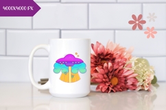 Hand Drawn Cosmic Illustration, Colorful Ufo PNG Product Image 2