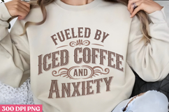 Fueled by iced coffee PNG, Retro Funny Coffee Sub Product Image 1